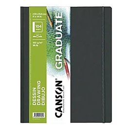 Cuaderno Dibujo Graduate Tapa Dura Grano Fino Canson 21,6x27,9cm 160g/m²