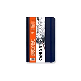 Cuaderno Sketch Graduate Tapa Dura Azul Marino Muy Liso Grano Fino Canson 14x21,6cm 90g/m²