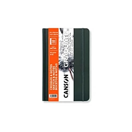Cuaderno Sketch Graduate Tapa Dura Gris Oscuro Muy Liso Grano Fino Canson 14x21,6cm 90g/m²