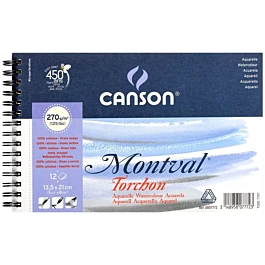 Bloc Acuarela Montval Espiral Grano Grueso Canson 13,5x21cm 270gr/m²