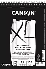 Canson A5 A5 A5 Black Spiralbound Drawing Notebook XL 150g/m² Thick/Smooth Spiral bound