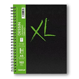 Cuaderno XL Dibujo Espiral Tapa Dura Grano Fino Canson A5 160g/m²