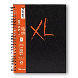 Cuaderno XL Esbozo Espiral Tapa Dura Grano Fino Canson A5 90g/m²