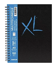 Cuaderno XL Mix Media Espiral Tapa Dura Grano Fino Canson A5 160g/m²