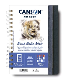 Carnet de techniques mixtes vertical Artiste Canson A4 300g/m² couverture rigide