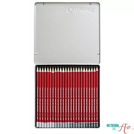 Metalen doos 24 stuks Cretacolor tekening grafiet