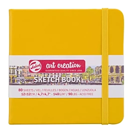 Cuaderno Sketch Book Amarillo Dorado ArtCreation 140g/m² 12x12cm