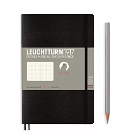 Cuaderno Paperback negro punteado tapa blanda Leuchtturm1917 B6+