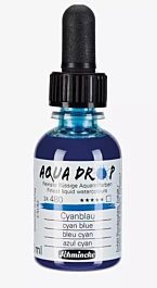 Schmincke Aqua Drop Flüssiges Aquarell Cyanblau 480 30ml