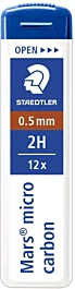 Pudełko z 12 przewodami 2H Mars Micro Carbon Staedtler 0,5 mm