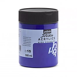 Acrílico Studio Acrylics Alta Viscosidad Azul primario opaco Pebeo 500ml