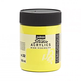 Acrílico Studio Acrylics Alta Viscosidad Amarillo Limón Pebeo 500ml