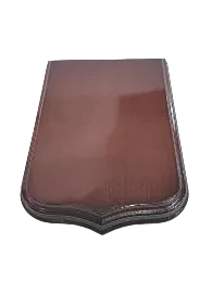 SUPER DEAL **40%** Varnished wooden plinth with coat of arms, 23x17x2.5cm