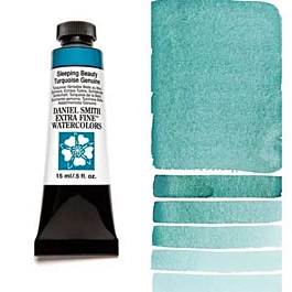 Daniel Smith Extra-Fine Watercolour, Sleeping Beauty Turquoise (Genuine), Tube S.5, 15ml
