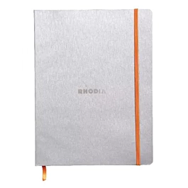 Libreta Flexible Encolado Lateral Líneas Plata Rhodia B5