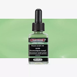 Atrament akrylowy 858 Kryjący tlenkowy zielony Aerocolor Professional Schmincke 28ml