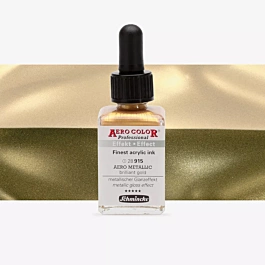 Atrament akrylowy 915 Metaliczne błyszczące złoto Aeroshine Professional Schmincke 28ml
