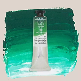 Tubo di pittura ad olio verde ftalico tono giallo 897 Rive Gauche Sennelier 40ml