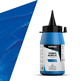 Acrílico Studio 063 Azul Cyan Oscuro Vallejo 500ml