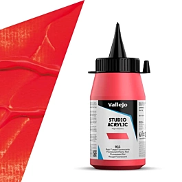 Acrílico Studio 933 Rojo Fuego Fluorescente Vallejo 500ml