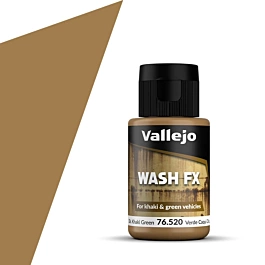 Pintura modelismo 520 Verde Caqui Oscuro Wash FX Vallejo 35ml