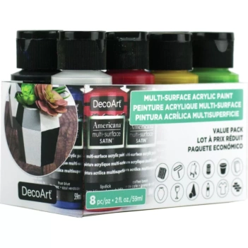 DecoArt Set 8 American Acrylic Paints Multisurfaces 59ml