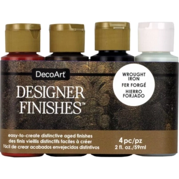 DecoArt Set 4 Designer Finishes Wrought Iron Paintings 