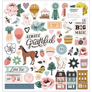 Chipboard Stickers Market Square Maggie Holmes 