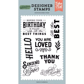SUPER DEAL **30%** Echo Park Salutations No.2 Clear Stamps All The Best 