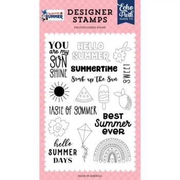 SUPER DEAL **30%** Echo Park My Favorite Summer Clear Stamps Soak Up The Sun 