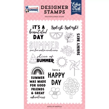 SUPER DEAL **30%** Echo Park My Favorite Summer Clear Stamps Splish Splash 