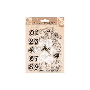 SUPER DEAL **40%** Stamperia Numbers & Animals Clear Clear Stamps Romantic Cozy Winter 