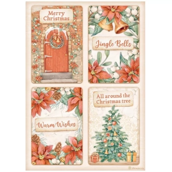 SUPER DEAL **60%** Stamperia All Around Christmas Rice Paper Tarjetas 21x29cm