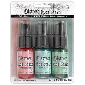 Set Tintas Spray Distress Mica Stain Christmas Tim Holtz Ranger 06 29ml