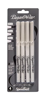 Set van 4 ElegantWriter Speedball zwarte permanente markers