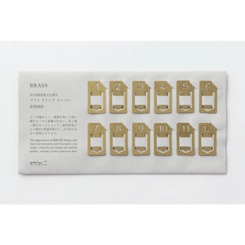 Set of 12 Brass Clip Bookmarks Traveler's Company