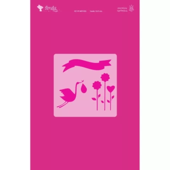 Plantilla de stencil Cenefas florales 13x13cm
