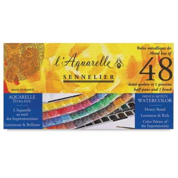 Caja de acuarelas 48 Medias Pastillas Extrafinas Sennelier