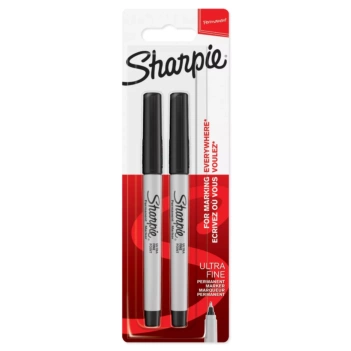 Set 2 Rotuladores Permanentes Punta Ultra Fina Negro Sharpie