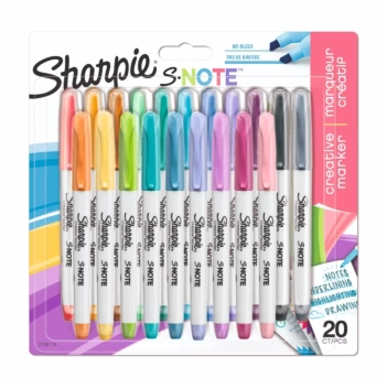Set 20 Rotuladores Pastel S-Note Punta 2 en 1 Sharpie