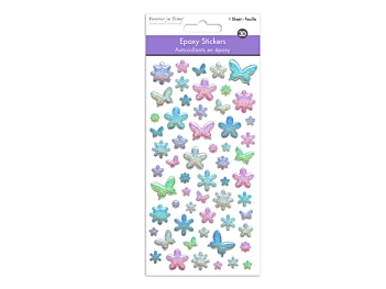 Epoxy Stickers Flores y Mariposas MultiCraft