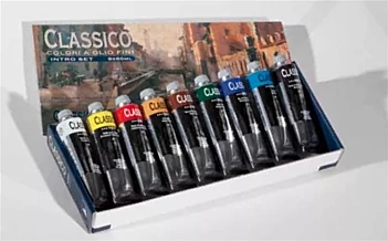 Caja Madera 9 Óleos Extrafinos Classico Maimeri 60ml