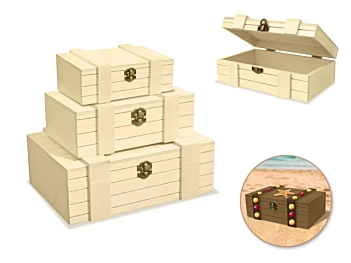 Set 3 Cajas de Madera MultiCraft