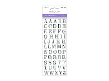 Stickers Abecedario Gemmed Glitter Silver MultiCraft