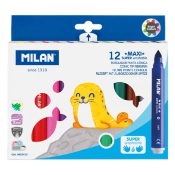 Set 12 pennarelli Maxi Milan assortiti super lavabili