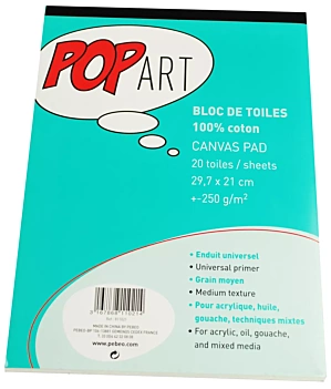 Bloc Encolado 1 Lado Tela de Lienzo Pop Art Pebeo A4