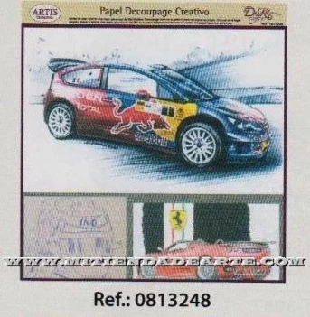 Papel de Decoupage 0813248 Coches carrera 32x31 cm. Dayka