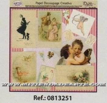 SUPER OFERTA **40%** Papel de Decoupage 0813251 Tarjetas época 30x30cm Dayka
