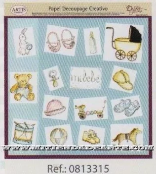 SUPER OFERTA **40%** Papel de Decoupage 0813315 Mi bebé 30x30cm Dayka