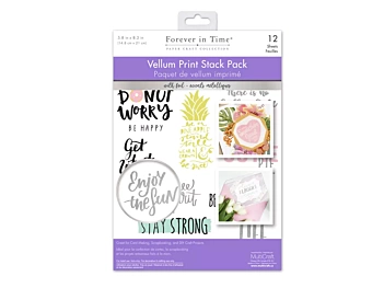 Set 12 Papeles Vellum Inspirational Quotes Multicraft 15x20cm